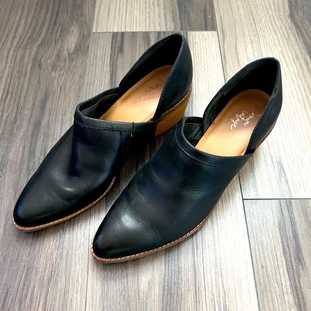 Black Leather Morrison Booties | Crown Vintage